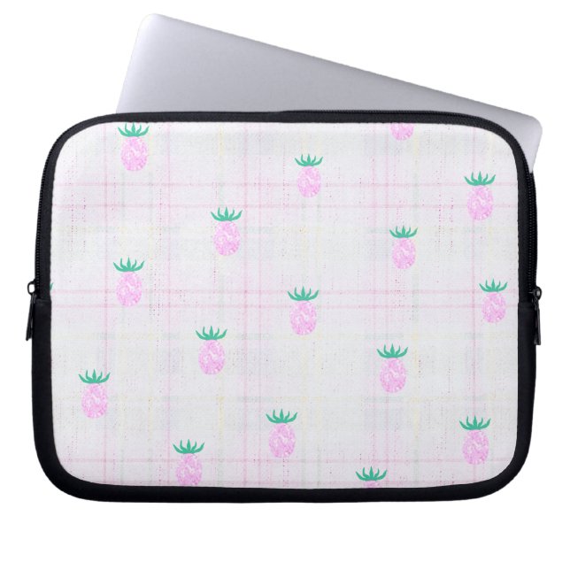 Housse Pour Ordinateur Portable Ferme Maison Ananas Rose (Devant)