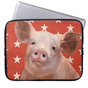 Housse Pour Ordinateur Portable Ferme patriotique - porc