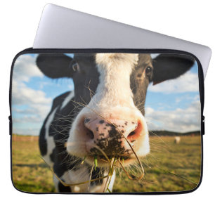 Housse Pour Ordinateur Portable Fermes Vache Holstein Chewing