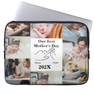 Housse Pour Ordinateur Portable Fête de la Première Mère personnalisée Photo Colla