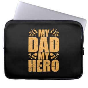 Housse Pour Ordinateur Portable Fête des pères Mon papa Mon héros