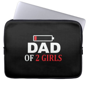 Housse Pour Ordinateur Portable Fête des pères Papa De 2 Filles
