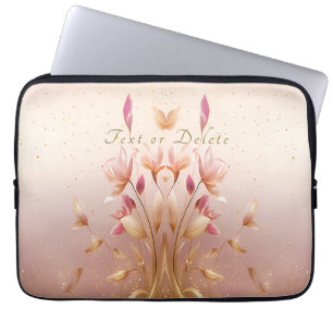 Housse Pour Ordinateur Portable Feuille rose Golden Portable à manches