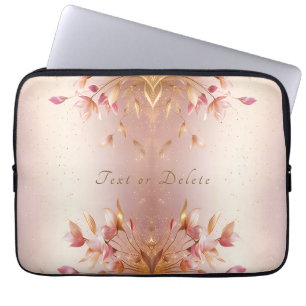 Housse Pour Ordinateur Portable Feuille rose Golden Portable à manches
