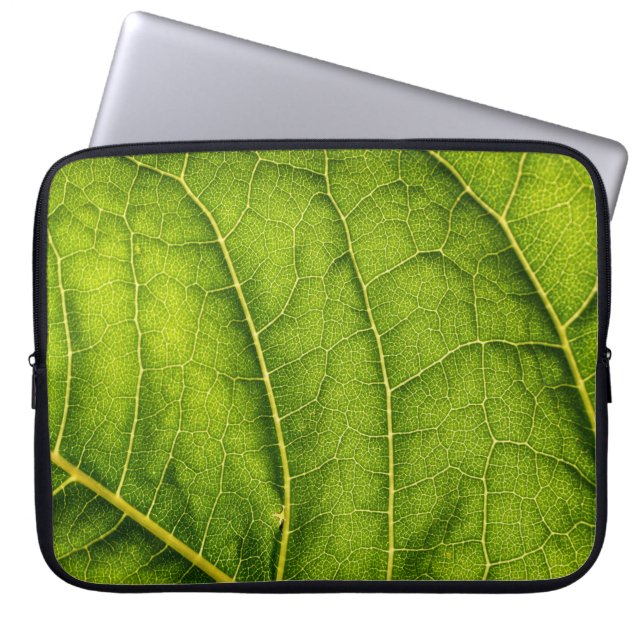 Housse Pour Ordinateur Portable Feuille verte (Devant)