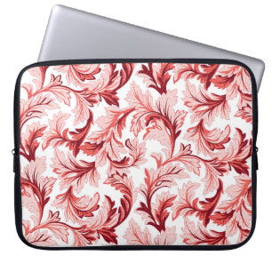 Housse Pour Ordinateur Portable feuilles baroques en spirale vintage, décoratifs.