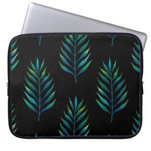 Housse Pour Ordinateur Portable Feuilles d'aquarelle verte sur un arrière - plan n