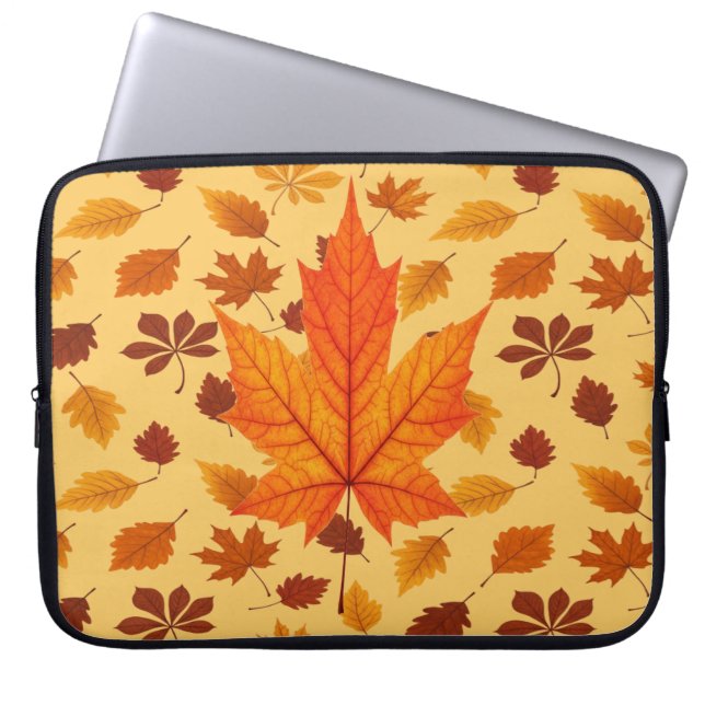 Housse Pour Ordinateur Portable Feuilles d'automne dorées (Devant)