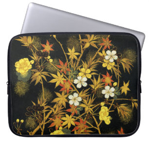 Housse Pour Ordinateur Portable Feuilles d'automne japonaises Antique botanique