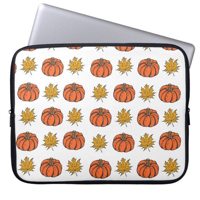 Housse Pour Ordinateur Portable Feuilles d'automne : Motif Citrouille à main (Devant)