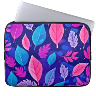 Housse Pour Ordinateur Portable Feuilles de dessin animé fantaisistes : violet et