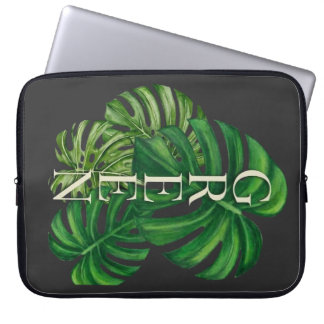 Housse Pour Ordinateur Portable Feuilles de Monstera Vertes