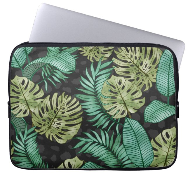 Housse Pour Ordinateur Portable Feuilles de nature verte (Devant)