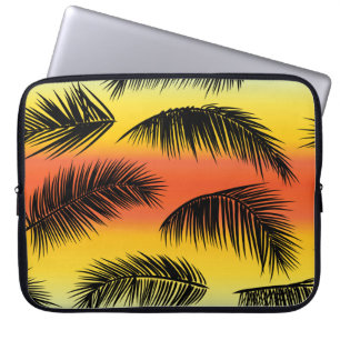 Housse Pour Ordinateur Portable Feuilles de palmiers : motif sans soudure.
