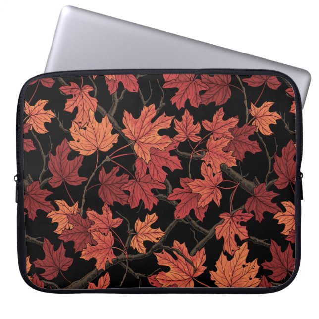 Housse Pour Ordinateur Portable Feuilles d'érable sur fond blanc (Devant)