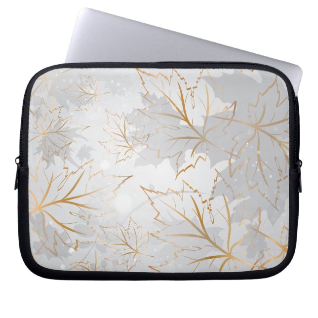 Housse Pour Ordinateur Portable Feuilles d'or 3 (Devant)