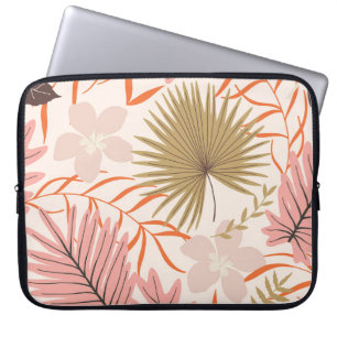 Housse Pour Ordinateur Portable Feuilles tirés à la main : Motif de la jungle exot