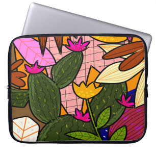Housse Pour Ordinateur Portable feuilles tropicaux Abstraits et fleurs