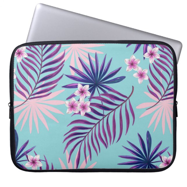 Housse Pour Ordinateur Portable Feuilles tropicaux et fleurs 2 (Devant)