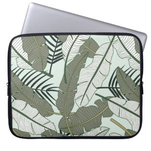 Housse Pour Ordinateur Portable Feuilles tropicaux motif sans couture 