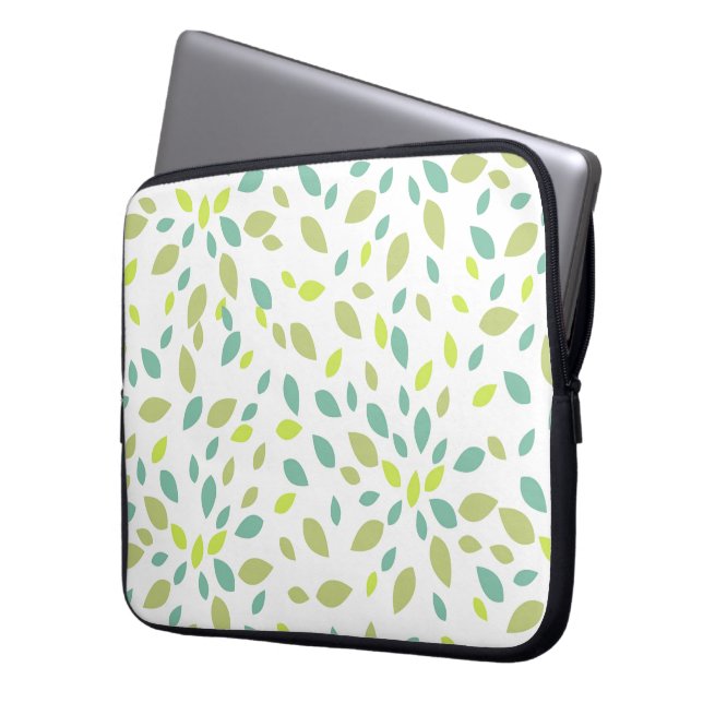 Housse Pour Ordinateur Portable Feuilles (vertes) (devant gauche)