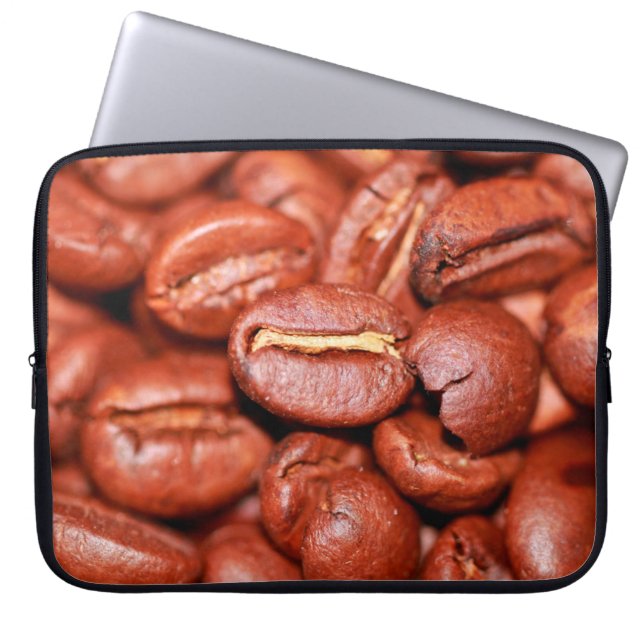 Housse Pour Ordinateur Portable Fèves de café Brown grillées (Devant)