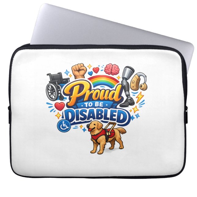 Housse Pour Ordinateur Portable Fier d'être handicapé – Conception graphique d'aut (Devant)