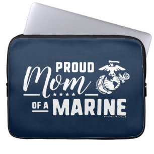 Housse Pour Ordinateur Portable Fier maman d'une Marine - Blanc