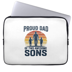 Housse Pour Ordinateur Portable Fier papa de deux fils géniaux design de t-shirt v