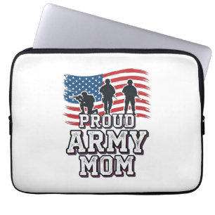 Housse Pour Ordinateur Portable Fière Maman de l'Armée Vintage Militaire Patriotiq