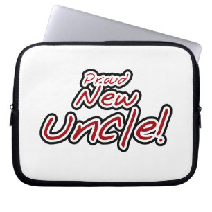Housse Pour Ordinateur Portable Fiers nouveaux cadeaux d'oncle rouge et noir