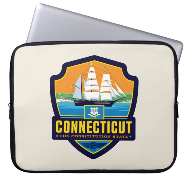 Housse Pour Ordinateur Portable Fierté de l'État | Connecticut (Devant)