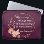 Housse Pour Ordinateur Portable Fierté et préjugés Citation I - Style mignon<br><div class="desc">Un design sympa, parfait pour tous ceux qui aiment Elizabeth Bennet! "Mon courage se lève toujours à chaque tentative de m'intimider." Jane Austen cite un extrait du livre Pride and Prejudice. Où est notre M. Darcy ? Accentuez votre style et votre espace avec cet art inspirant! Grand cadeau pour les...</div>
