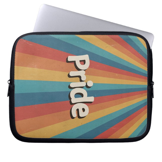 Housse Pour Ordinateur Portable Fierté LGBTQ+ Soleil Rétro (Devant)
