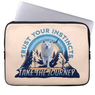 Housse Pour Ordinateur Portable Fiez-vous à vos instincts Aventure du loup arctiqu
