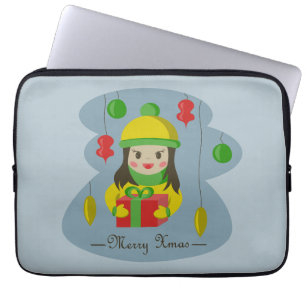 Housse Pour Ordinateur Portable Fille avec boîte cadeau de Noël