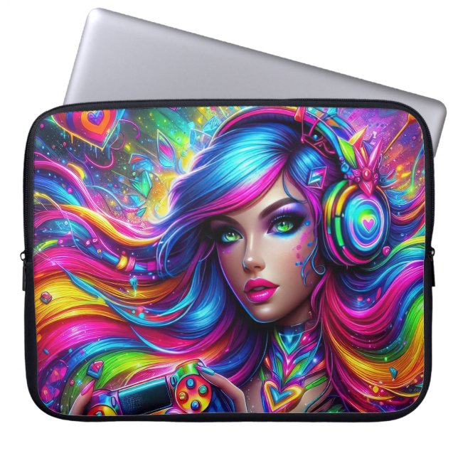 Housse Pour Ordinateur Portable Fille de gamer cool  (Devant)