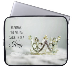 Housse Pour Ordinateur Portable Fille d'un roi à couronne blanche