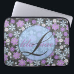 Housse Pour Ordinateur Portable Fille Floral Monogramed 13" Mac Livre/PC<br><div class="desc">Si vous êtes une fille fillette et aimez le féminin, c'est la manche pour ordinateur portable pour vous! Personnalisez avec votre initiale et votre nom il n'y aura pas d'autre peau comme la vôtre! L'arrière - plan est noir, avec des fleurs vibrantes, oh si féminines. Si vous êtes intéressés, il...</div>