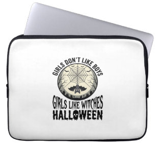 Housse Pour Ordinateur Portable Filles comme sorcières Halloween Design Vector Vin