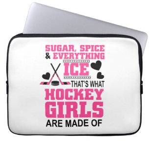 Housse Pour Ordinateur Portable filles de hockey sur glace à sucre et à épices