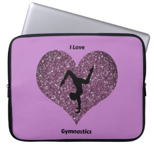 Housse Pour Ordinateur Portable Filles Purple I Love Gymnastique Portable