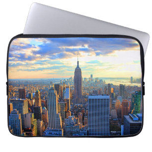 Housse Pour Ordinateur Portable Fin de l'après-midi NYC Skyline à l'approche du co