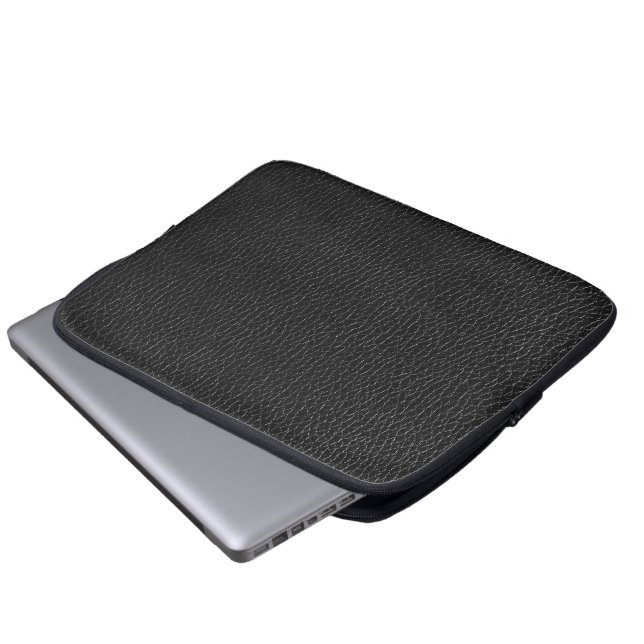 Housse Pour Ordinateur Portable Finition texture cuir noir (Devant bas)