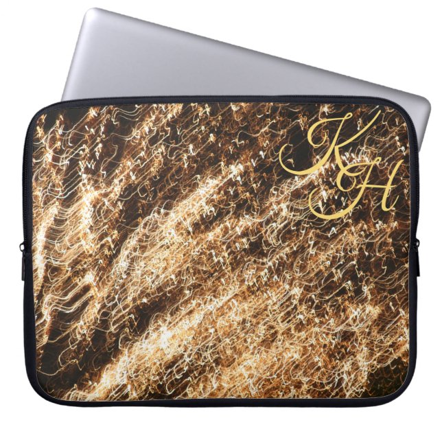 Housse Pour Ordinateur Portable Fireworks Gold Sparkle (Devant)