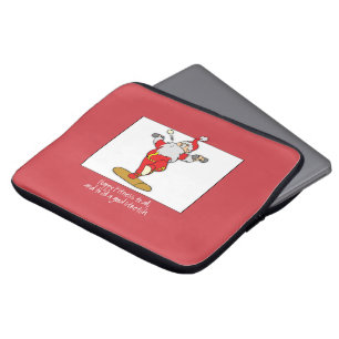 Housse Pour Ordinateur Portable Fitness Exercice Noël avec Père Noël