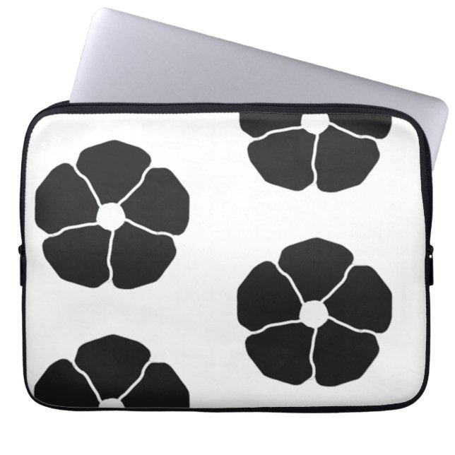 Housse Pour Ordinateur Portable Five-Petal Black Flower (Devant)