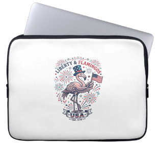 Housse Pour Ordinateur Portable Flamant Patriotique Design de Chemise Gravure Vint