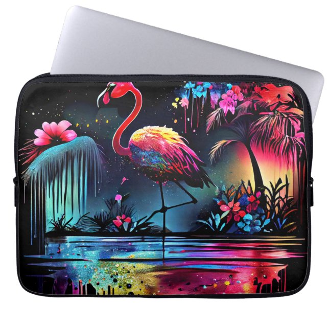 Housse Pour Ordinateur Portable Flamant rose dans un lac-63852 (Devant)