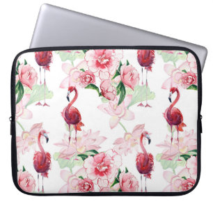 Housse Pour Ordinateur Portable Flamant rose rose : Élégance Motif sans couture